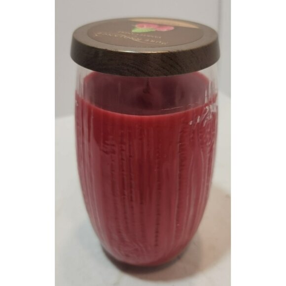Yankee Candle Woodwick Crackling Lumiwick Raspberry Large Jar 22 Oz New - Picture 5 of 10